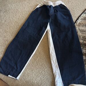 Zara Fleeced Line Denim jeans Two Tone Joggers Size S
